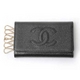【現品限り】CHANEL(シャネル) キーケース6本 キャビアスキン 黒 ゴールド金具【中古SA】
