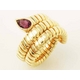 【現品限り】BVLGARI（ブルガリ） トゥボガス スネークリング YG/トルマリン 【中古SA】