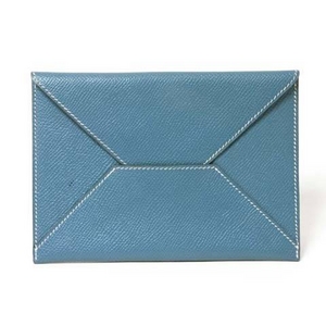【現品限り】HERMES(エルメス) レターケース フォトケース クシュベル ブルージーン 【中古B】
