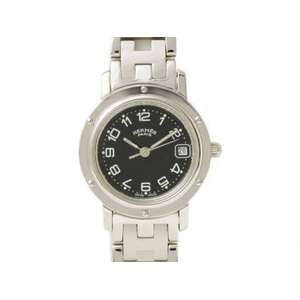 【現品限り】HERMES（エルメス） クリッパー SS 黒 クォーツ レディース CL4.210 時計 【中古SA】 - 拡大画像