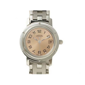 【現品限り】HERMES（エルメス） クリッパー SS ピンク文字盤 クォーツ レディース CL4.210 時計 【中古A】 - 拡大画像