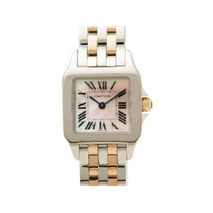 【現品限り】Cartier（カルティエ） サントスドゥモワゼルSM SS/PG ピンクシェル文字盤 クォーツ レディース 【中古A】 - 拡大画像