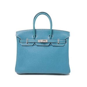 【現品限り】エルメス バーキン25　トゴ　ブルージーン　シルバー金具　【中古AB】
