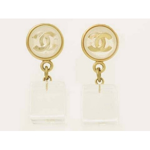 【現品限り】シャネル ピアス　ココ/キューブ　クリア【中古AB】
