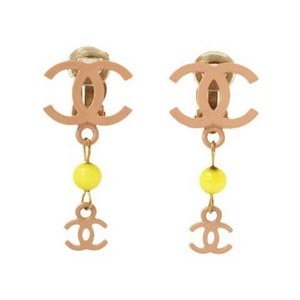 【現品限り】シャネル イヤリング　ココ　ピンク/イエロー【中古A】