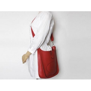 【現品限り】エルメス エヴリンPM エプソン ヴァーミリオンレッド シルバー金具 【中古A】