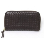 【現品限り】BOTTEGA VENETA（ボッテガヴェネタ） ラウンドファスナー長財布　ブラウン　114076 【中古B】