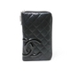 【現品限り】CHANEL（シャネル） カンボンライン ラウンドファスナー長財布 黒/黒 A26710 【中古B】