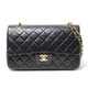 【現品限り】CHANEL（シャネル） マトラッセ Wチェーン定番ショルダー25 ラムスキン ネイビー G金具 【中古AB】