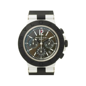 【現品限り】BVLGARI（ブルガリ） アルミニウムクロノ ブラウンダイアル バリ150本限定 AC44TA 【新品同様】 - 拡大画像