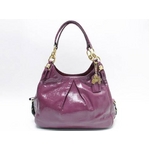 【現品限り】COACH（コーチ） マギーショルダーバッグ パテント パープル 15734 アウトレット品  【新品同様】