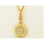 【現品限り】BVLGARI（ブルガリ） ブルガリブルガリ パヴェダイヤチャーム ネックレス付き K18YG 【中古A】