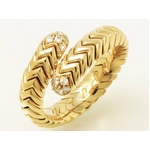 【現品限り】BVLGARI（ブルガリ） スピガリング ダイヤ K18YG 【中古SA】