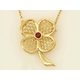 【現品限り】Van Cleef & Arpels(ヴァンクリーフ&アーペル) ネックレス クローバー K18YG/ルビー R0.15ct 【中古SA】
