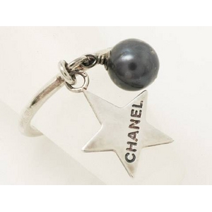【現品限り】CHANEL（シャネル） シルバーリング スター フェイクパール【中古AB】