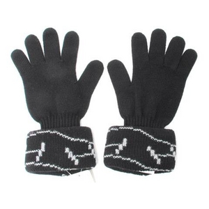 【現品限り】HERMES（エルメス） 手袋 カシミヤ ブラック/グレー スターマーク  【新品同様】