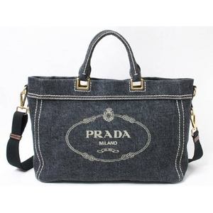 【現品限り】PRADA（プラダ）プラダ 2WAYトート デニム  黒 BN2069 【未使用】