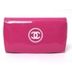 【現品限り】CHANEL（シャネル） メイクアップシリーズ 2つ折り長財布 エナメル ピンク A47711【中古A】