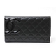 【現品限り】CHANEL（シャネル） カンボンライン 3つ折り長財布 黒/黒 A46645 【新品】