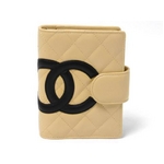 【現品限り】CHANEL（シャネル） カンボンライン 手帳カバー 2005リフィル付き ベージュ/ブラック 【中古A】