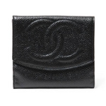 【現品限り】CHANEL（シャネル） Wホック財布 キャビア 黒 A01427 【中古SA】