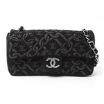 【現品限り】CHANEL（シャネル） ショルダーバッグ コットン ブラック/グレー 【中古A】