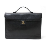 【現品限り】CHANEL（シャネル） 書類カバン キャビアスキン 黒 【中古B】