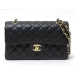 【現品限り】CHANEL（シャネル） マトラッセ Wチェーン定番ショルダー23 キャビア 黒 A01113 【中古SA】