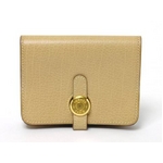 【現品限り】HERMES（エルメス） ドゴン コインケース カーフ ベージュ 【中古A】