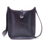 【現品限り】HERMES（エルメス） エブリンTPM ロングショルダー ボックスカーフ レザン パープル シルバー金具 【中古A】