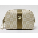 【現品限り】COACH（コーチ） コーチ ポーチ ベージュ/ゴールド 【中古B】
