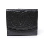 【現品限り】CHANEL（シャネル） Wホック財布 キャビア 黒 【中古B】