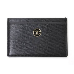 【現品限り】CHANEL（シャネル） ココボタン カードケース 黒 ブラック 【中古SA】