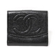 【現品限り】CHANEL（シャネル） キャビアスキン Wホック財布 黒 A01427 【中古A】