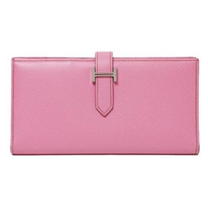 【現品限り】HERMES（エルメス） ベアンスフレ エプソン ピンク シルバー金具 【中古A】