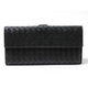 【現品限り】BOTTEGA VENETA(ボッテガヴェネタ) イントレチャート Wホック長財布 黒 ブラック 134075 【新品同様】