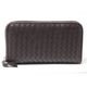 【現品限り】BOTTEGA VENETA(ボッテガヴェネタ) イントレチャート ラウンドファスナー長財布 ブラウン 114076 【未使用】