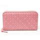 【現品限り】BOTTEGA VENETA(ボッテガヴェネタ) イントレチャート ラウンドファスナー長財布 ピンク 114076 【未使用】