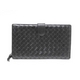 【現品限り】BOTTEGA VENETA(ボッテガヴェネタ) ラウンドファスナー付き 二つ折長財布 黒 ブラック 114074 【中古AB】