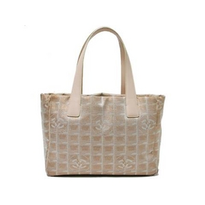 【現品限り】CHANEL（シャネル） トラベルライントートPM ベージュ ラメ 【中古AB】 - 拡大画像