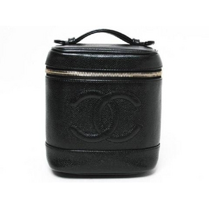 【現品限り】CHANEL(シャネル) 縦型バニティ キャビア 黒 ブラック 【中古B】