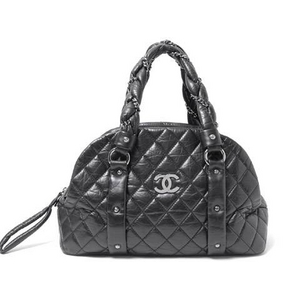 【現品限り】CHANEL（シャネル） ボストンバッグ ラムスキン 黒 【中古A】