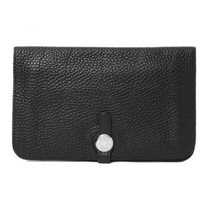【現品限り】HERMES（HERMES（エルメス）） ドゴンGM トゴ 黒 ブラック シルバー金具 【中古SA】