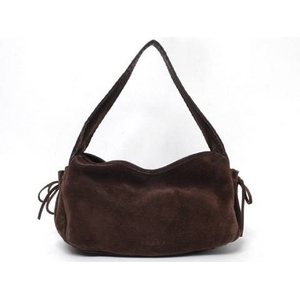 【現品限り】PRADA（プラダ） ショルダーバッグ スエード ブラウン BR1085 【中古AB】 - 拡大画像