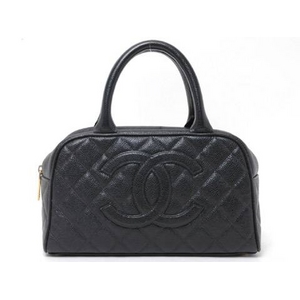 【現品限り】CHANEL(シャネル) ミニボストン キャビア 黒 【中古AB】