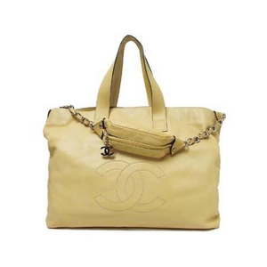 【現品限り】CHANEL(シャネル) 2WAYトート チェーンショルダー ベージュ 【中古A】