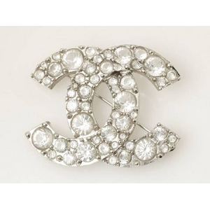 【現品限り】CHANEL（シャネル） ブローチ ココ ラインストーン シルバー 【中古A】 - 拡大画像