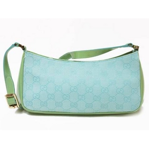 【現品限り】GUCCI（グッチ） セミショルダー ブルー／グリーン 4152【中古AB】