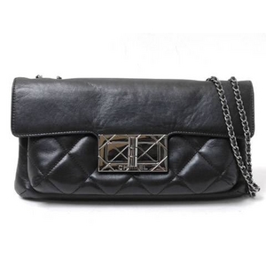 【現品限り】CHANEL(シャネル) チェーンショルダーバッグ カーフ 黒 ブラック 【中古B】