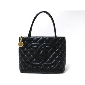 【現品限り】CHANEL(シャネル) 復刻トート キャビア 黒 ブラック ゴールド金具 【中古B】
